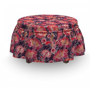 Oriental Flowers Ottoman Slipcover (Set Of 2) By East Urban Home