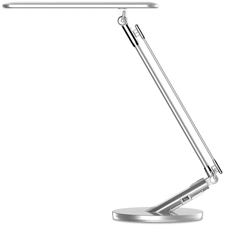 LED Dimmable Desk Table Reading Lamp With USB Charging Port For Office Home Cell 