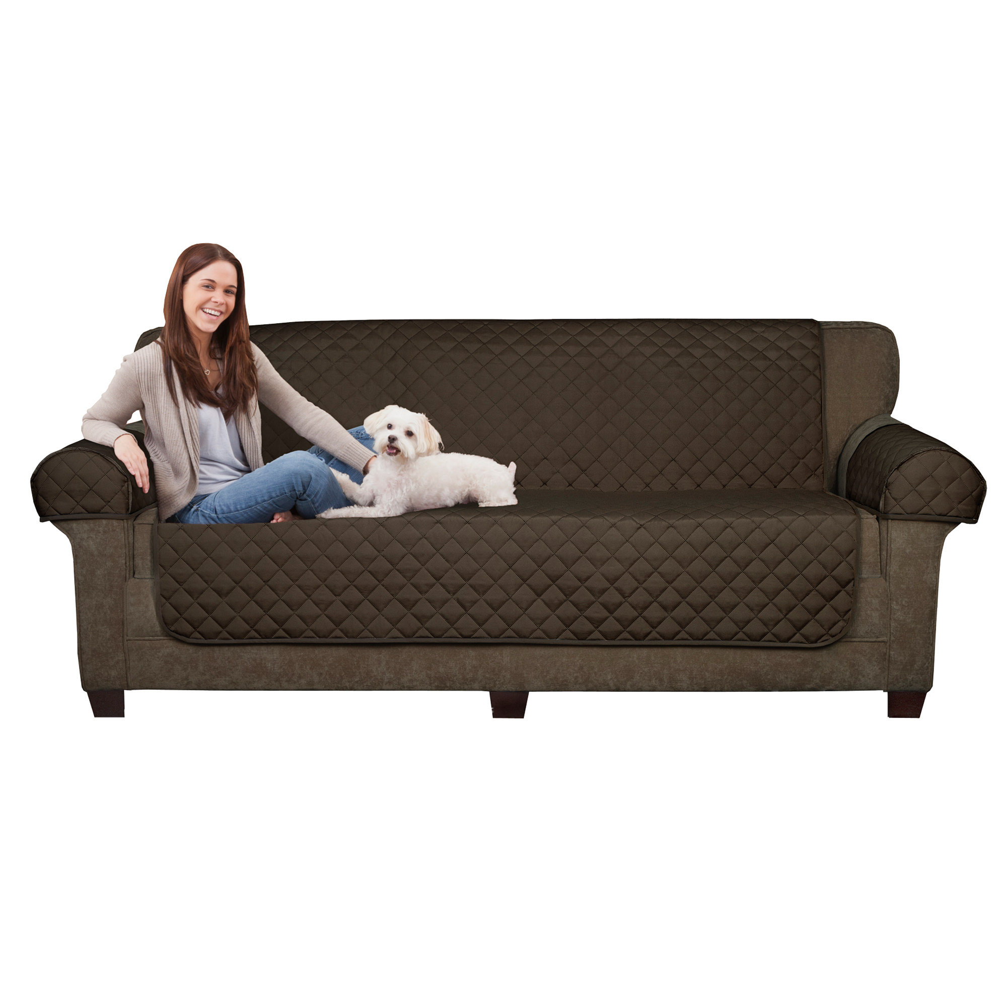 Maytex Waterproof 3 Piece Box Cushion Loveseat Slipcover Set
