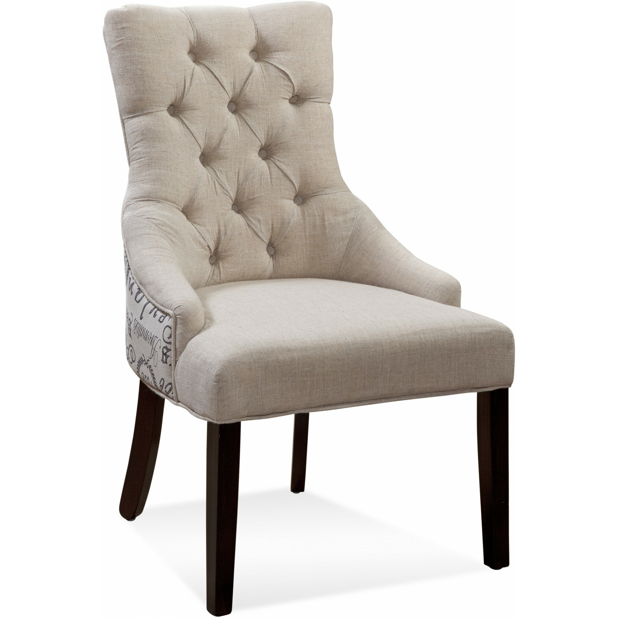 Darby Home Co Ahearn Tufted Linen Parsons Chair In Espresso