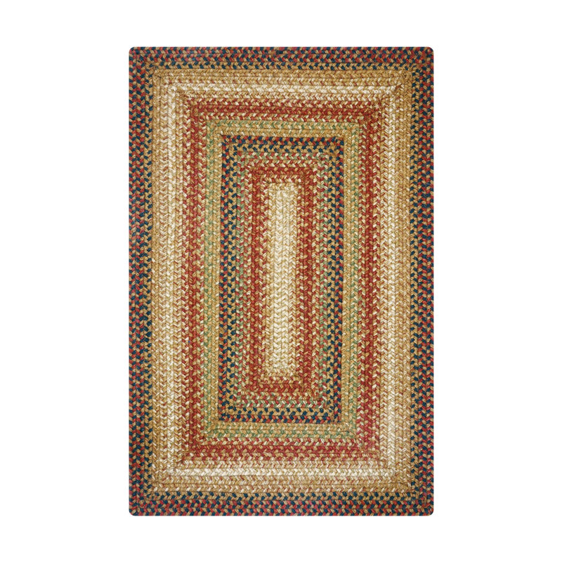 August Grove Colt Abstract Hand Braided Red Tan Area Rug Reviews Wayfair