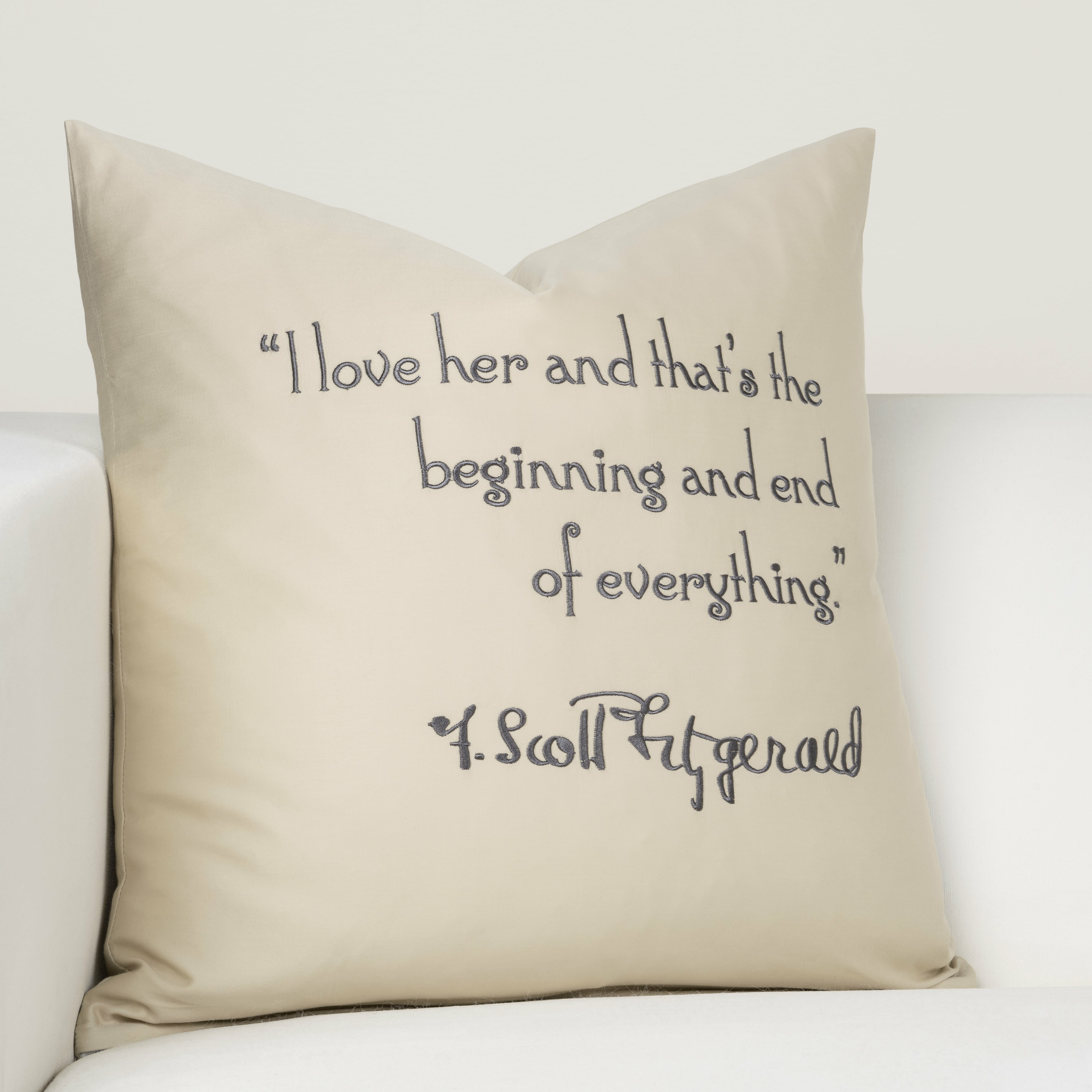 F Scott Fitzgerald I Love Her F Scott Fitzgerald Quote Sateen Cotton 18 Throw Pillow Wayfair
