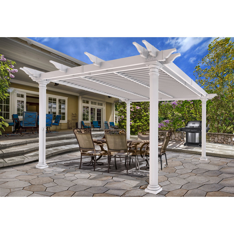 New England Arbors Aberdeen 12 Ft W X 12 Ft D Vinyl Pergola Wayfair