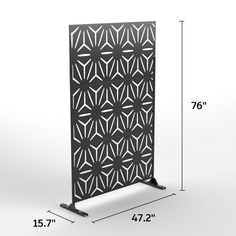 Fency 6 33 Ft H X 3 93 Ft W Laser Cut Metal Privacy Screen Reviews Wayfair