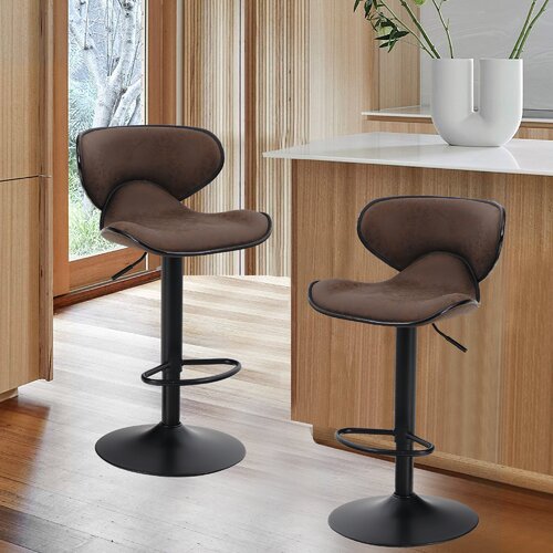 17 Stories Royst Swivel Adjustable Height Bar Stool & Reviews | Wayfair