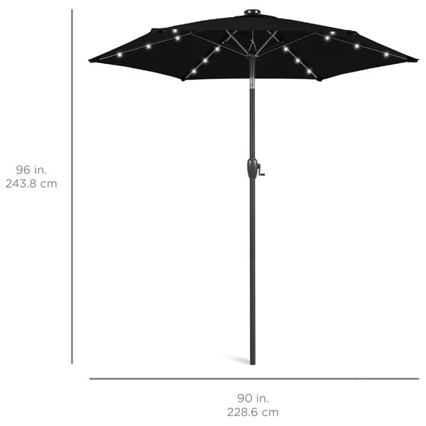Best Choice Products 7 5ft Outdoor Solar Patio Umbrella For Deck Pool W Tilt Crank Led Lights Reviews Wayfair
