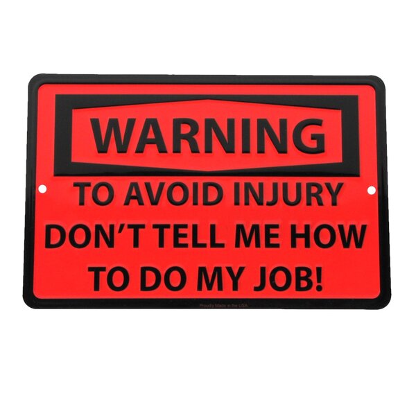 Funny Work Office Metal Tin Sign Wall Decor Bar Warning to Avoid Injury Job