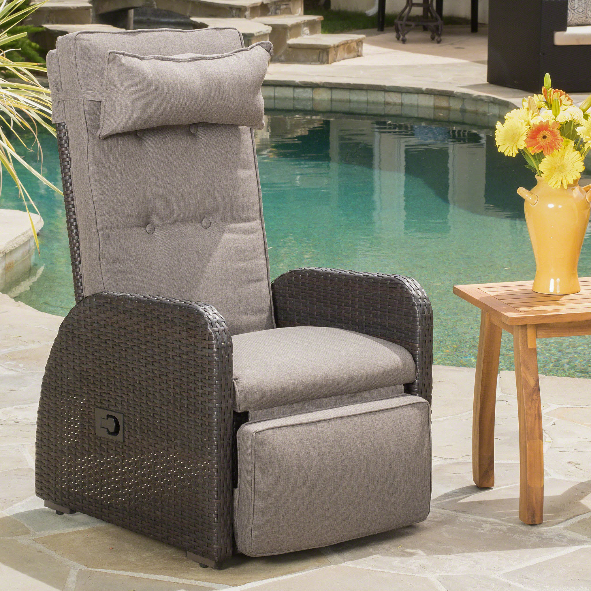 recliner patio chair with cushions