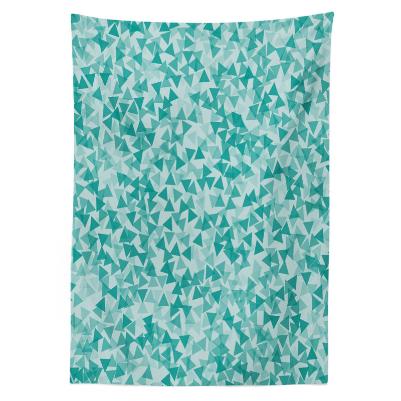 East Urban Home Ambesonne Turquoise Tablecloth Abstract Triangle