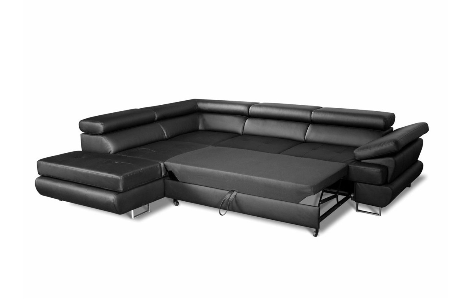 Orren Ellis Agatie 108 Wide Faux Leather Left Hand Facing Sleeper Corner Sectional Wayfair