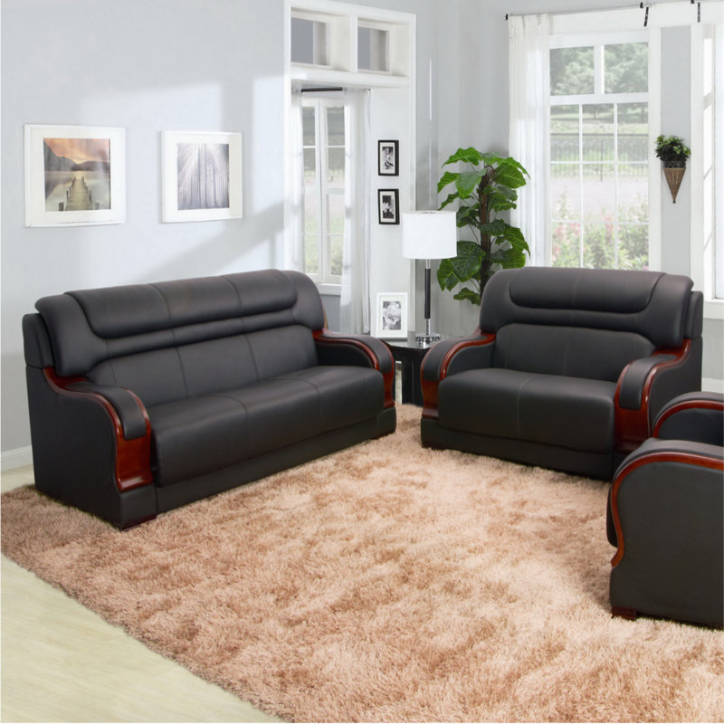 Red Barrel Studio Noel Orren 2 Piece Leather Living Room Set Wayfair