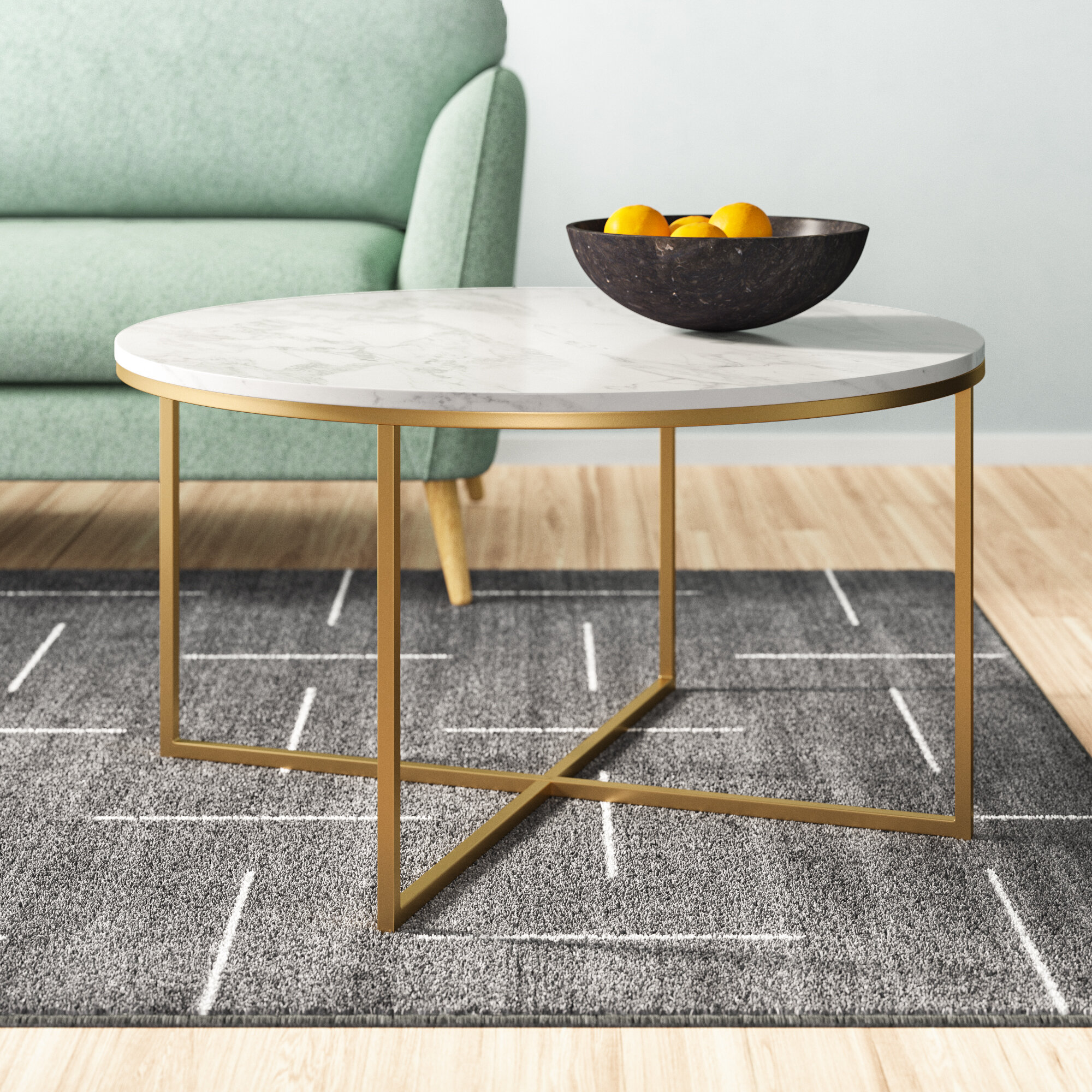 wayfair round marble coffee table