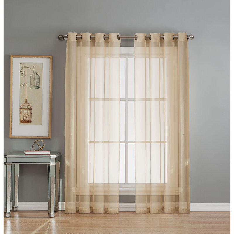 Agata Solid Sheer Grommet Single Curtain Panel Reviews Joss Main Agata Solid Sheer Grommet Single