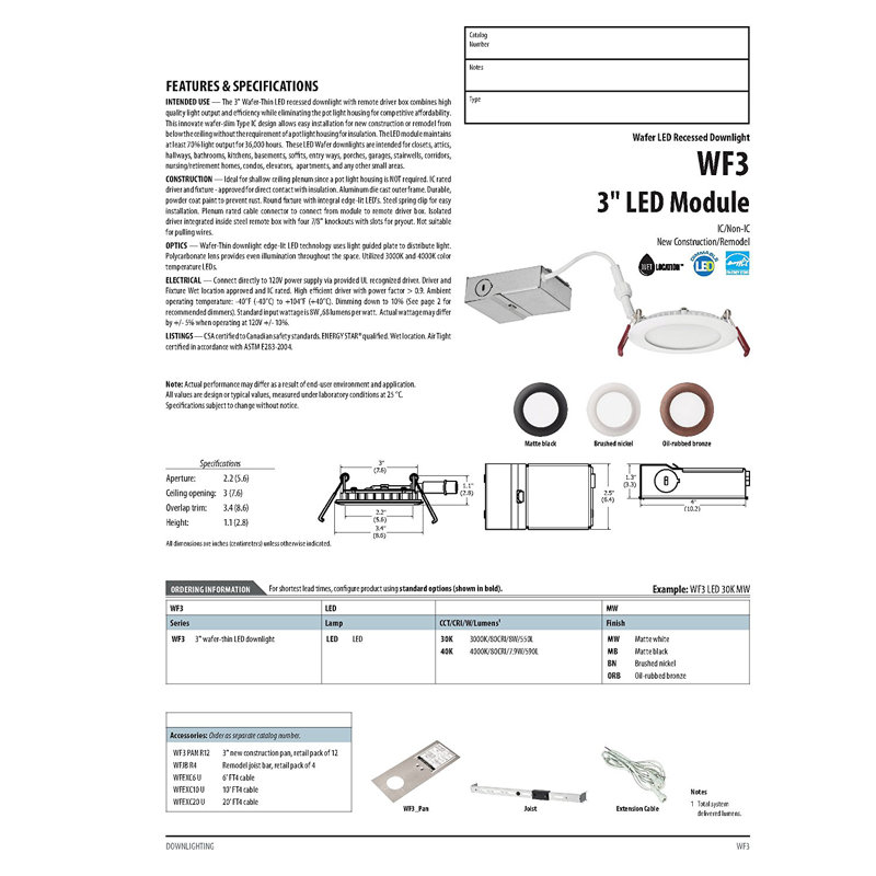 8w Ultra Thin 3 Dimmable Recessed Ceiling Lighting Kit