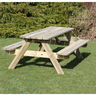 Picnic Benches You Ll Love Wayfair Co Uk Jaqueline 6 Seat Picnic Bench