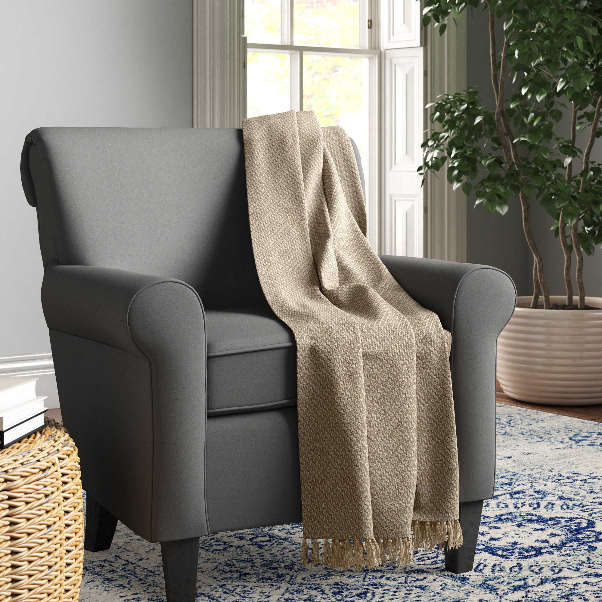 Dana Classic Design Tassel Trim Traditional Cotton Throw Reviews Joss Main