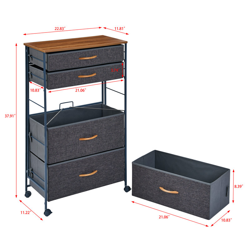 Ebern Designs Sania Fabric 5 Drawer Storage Chest Wayfair