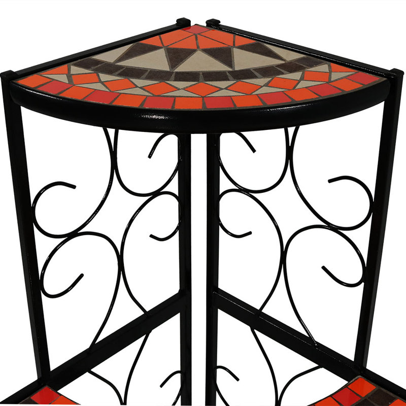 Manningtree 3 Tier Step Style Mosaic Tiled Indoor Outdoor Corner