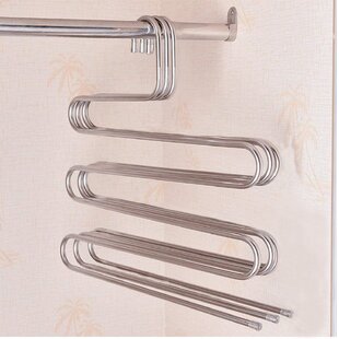 5Pcs S-style Pants Hanger Multi-layer Stainless Steel Rack Space Saver for Scarf 