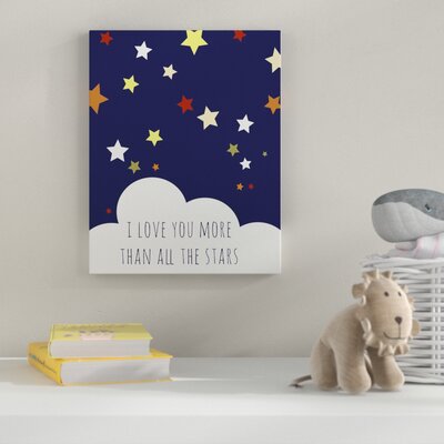 Adorable 'I Love You More than All the Stars' Textual Art Zoomie Kids Size: 16