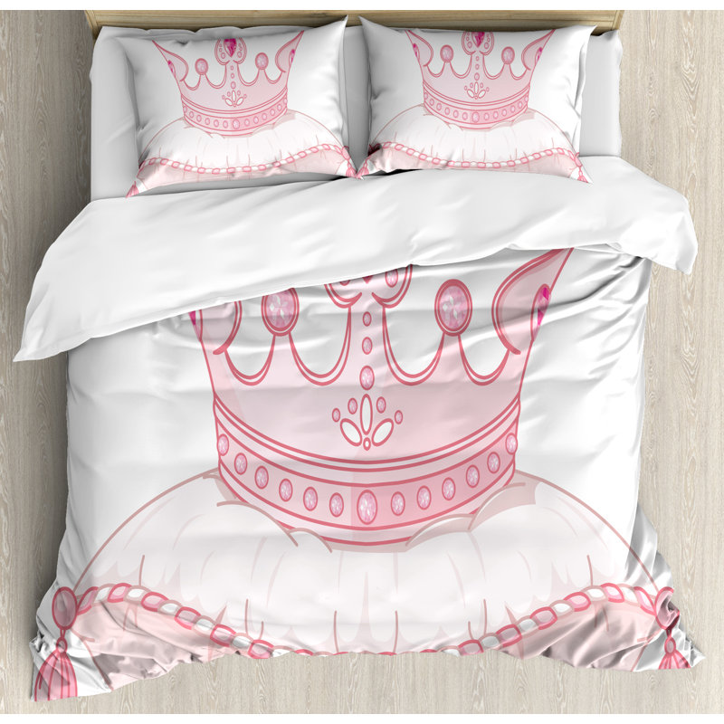 East Urban Home Cartoon Style Cute Princess Crown On Pillow Fairy Cartoon Style Cute Princess Crown