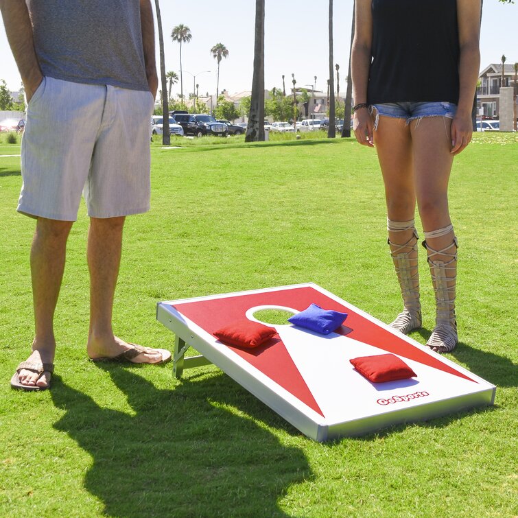 Tailgate Cornhole Boards w Set of 8 Cornhole Bags For Indoor & Outdoor Toss Game Competitions & Tournaments Ocean Starfish Premium Cornhole Set 