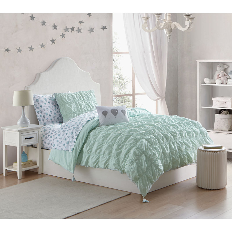 Harriet Bee Bevan Mint 100 Cotton 5 Piece Comforter Set Reviews Wayfair