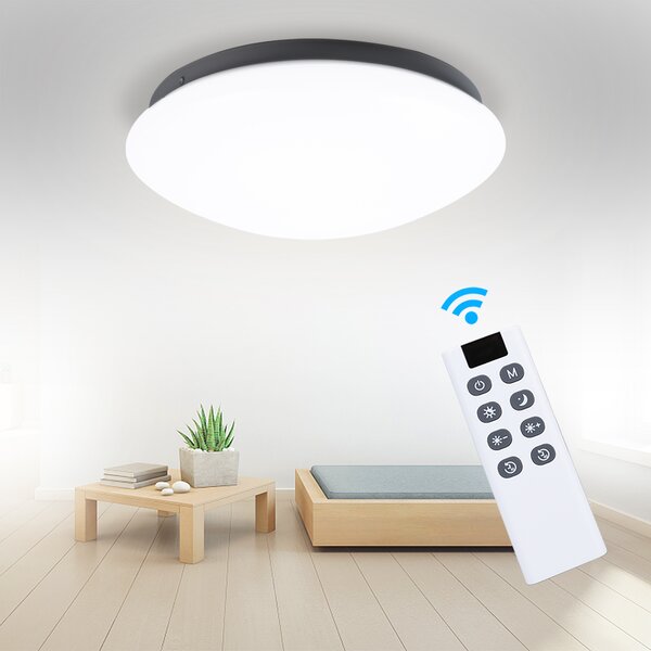 HZC Ceiling Fan with Lights Quietly Modern LED Ceiling Light Round Dimmable Lighting Fixture with Remote Control for Living Room Bedroom Kids Office