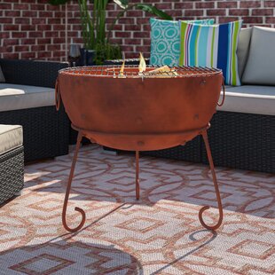 Theydon Steel Charcoal/Wood Burning Fire Pit By Gardeco