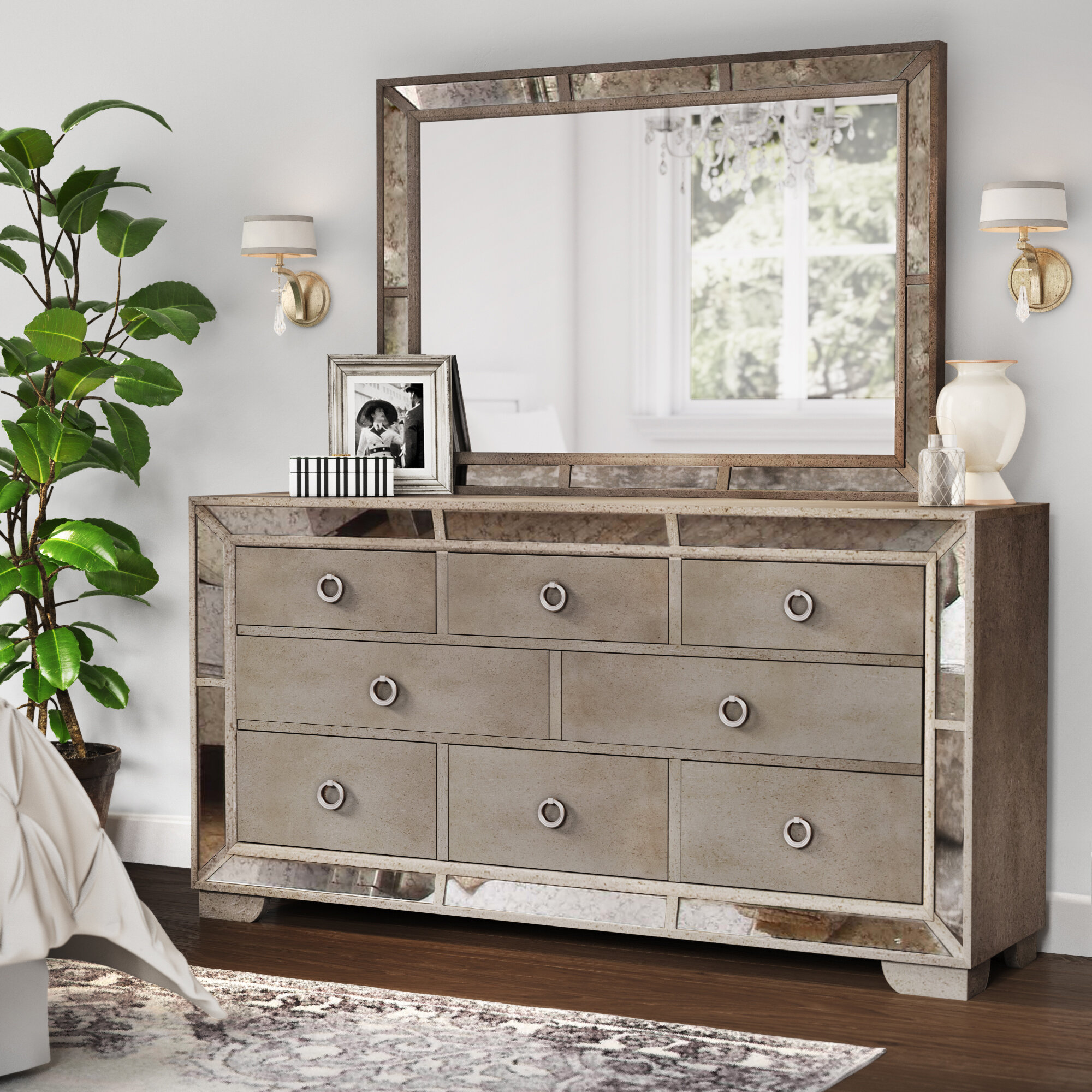 Willa Arlo Interiors Dowson 8 Drawer Dresser With Mirror Reviews