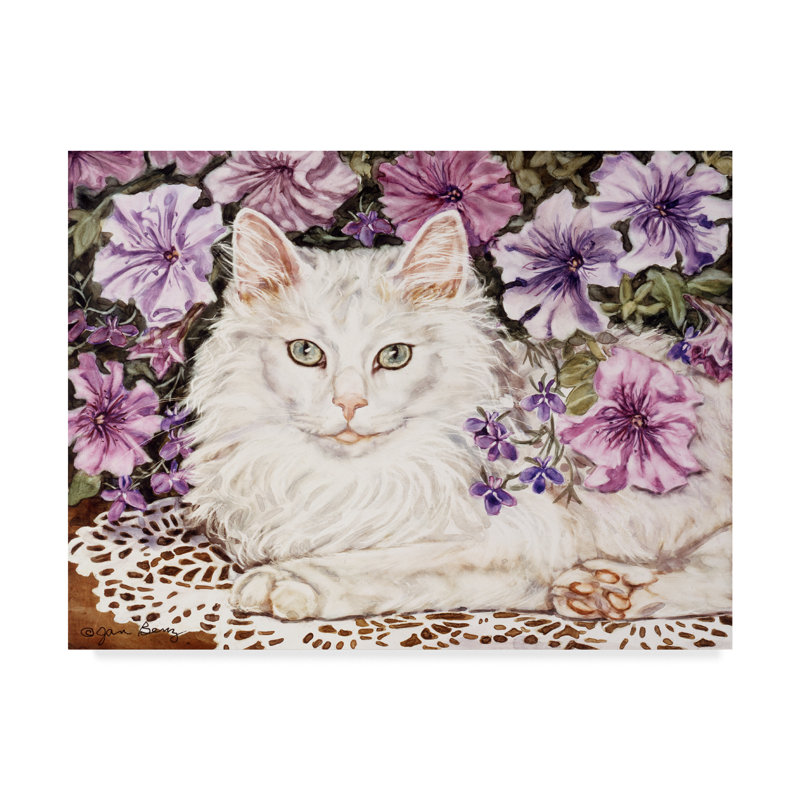 Trademark Art Lilly White Cat Acrylic Painting Print On Wrapped