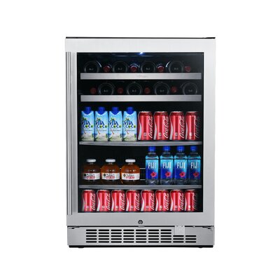 Titan Products 22 Bottle and 84 Can Single Zone Built-In Wine and Beverage Cooler
