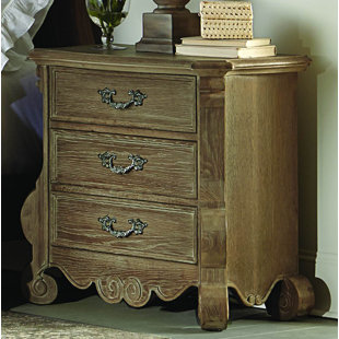 Go to store & view more images Chrysanthe 3 Drawer Nightstand by Homelegance
