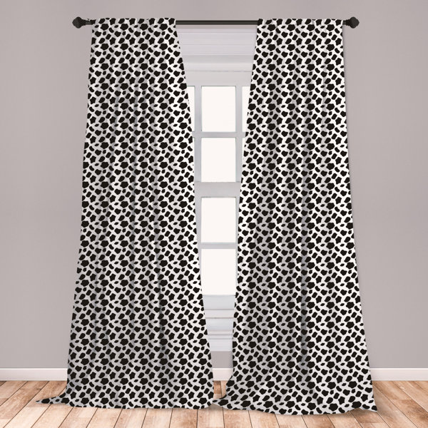 One Pair Of AFRICA Textured Animal Stripe Eyelet Ringtop Header Lined Curtains