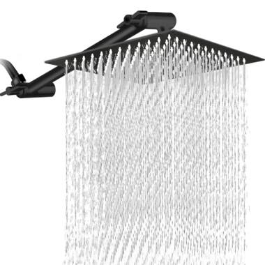 Stainless Steel 10" Square Rainfall Shower Head with Adjustable Extension Arm 