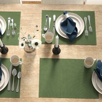 Placemats Iron Tree Tablemats for Dinner Table， Table Mats Cotton and Linen Washable 12x18x6pc