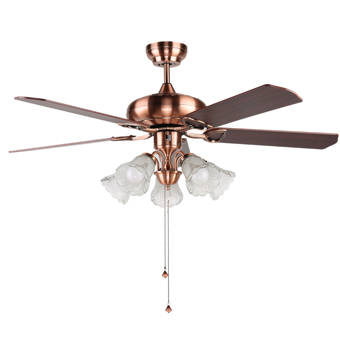 Winston Porter 52 Menton 5 Blade Crystal Ceiling Fan With Pull Chain Wayfair
