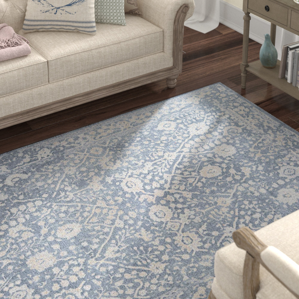 Lark Manor Wayfair Elise Slate Blue Oyster Area Rug