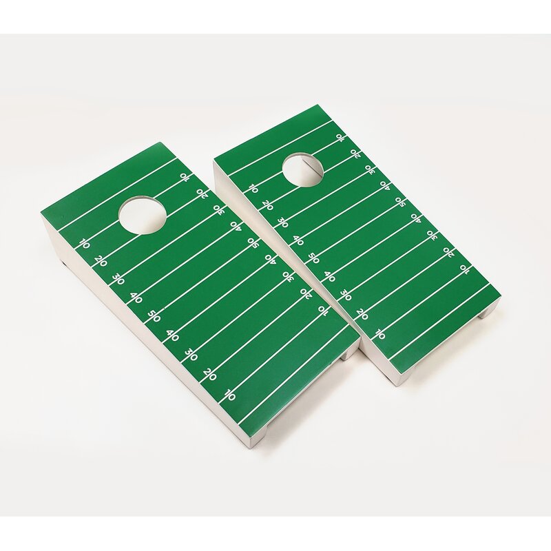 Ajjcornhole 10 Piece Football Field Tabletop Cornhole Set