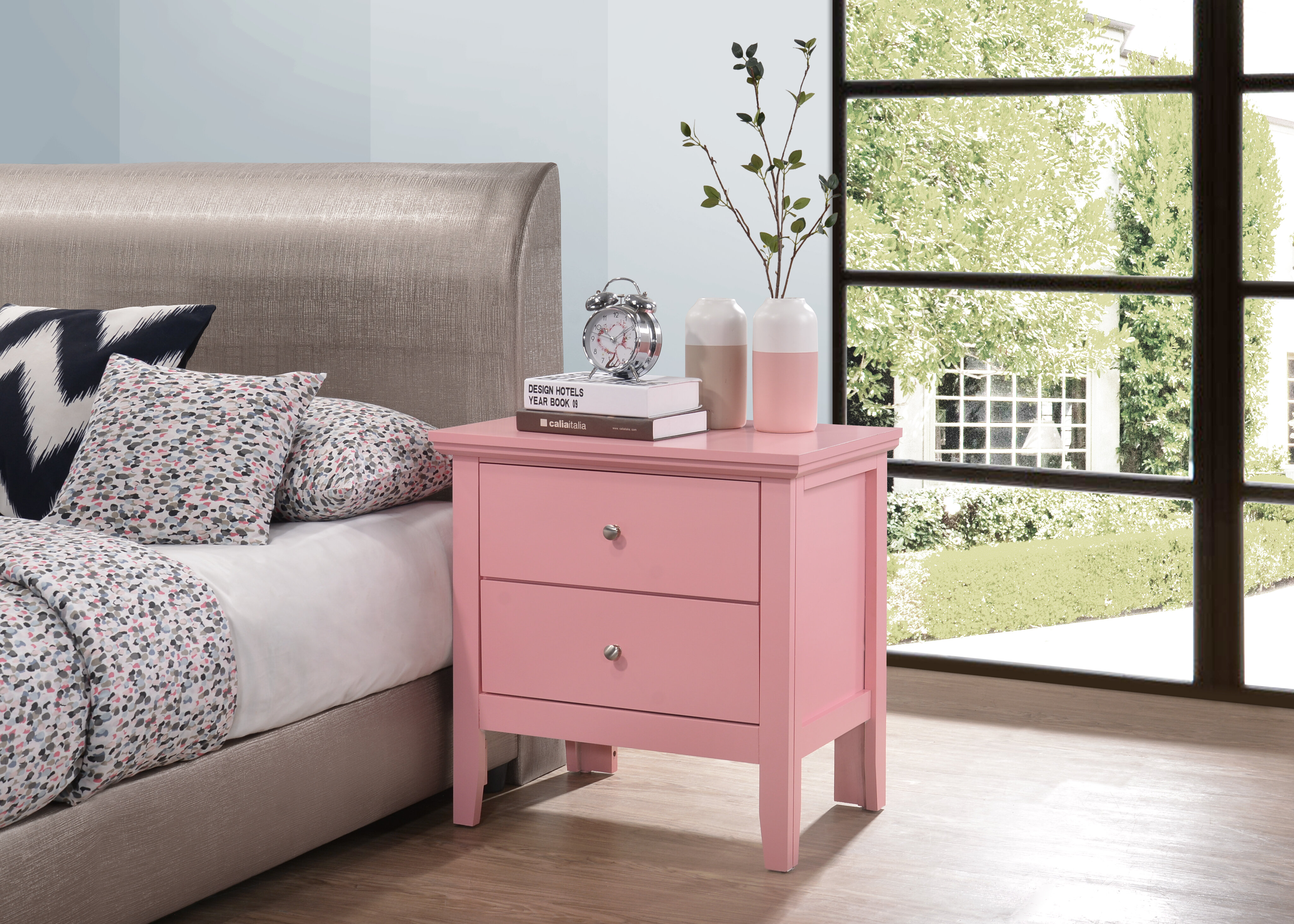 light pink nightstand