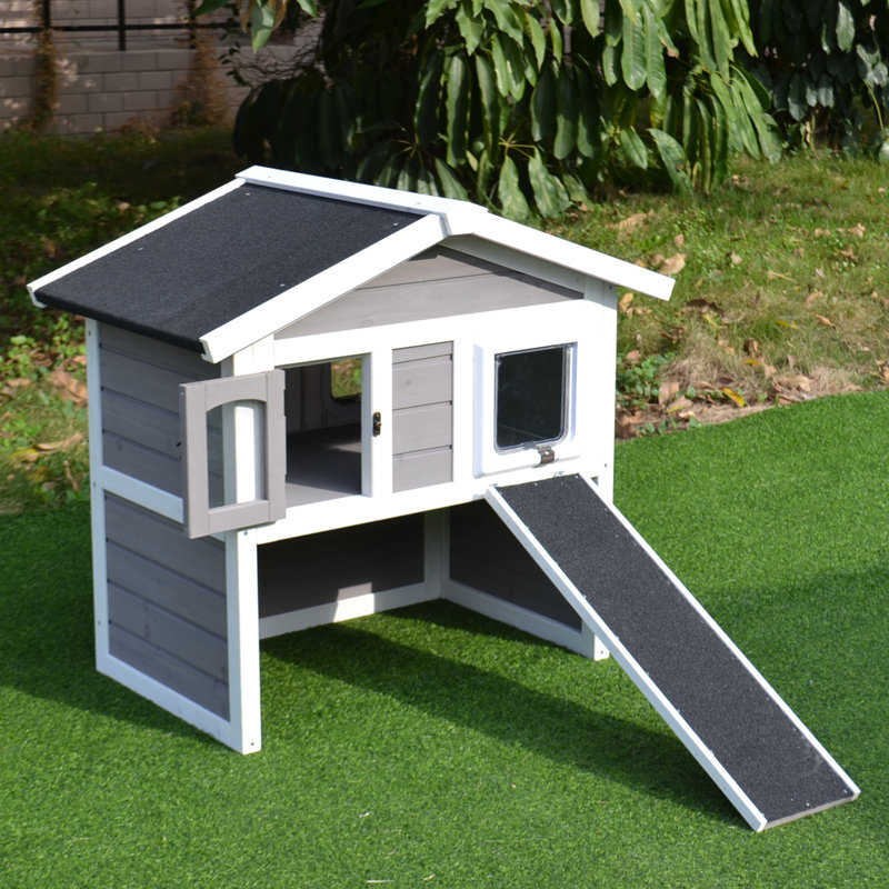 Tucker Murphy Pet Salome 2 Floor Outdoor Cat House Wayfair