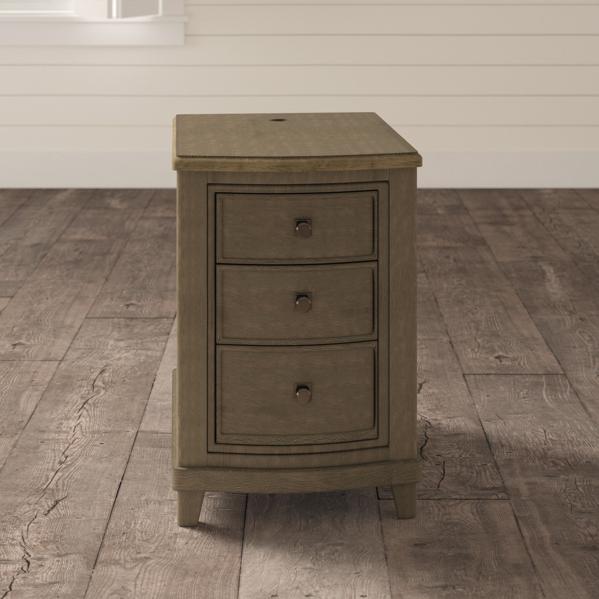Solid Wood 3 Drawer End Table Birch Lane