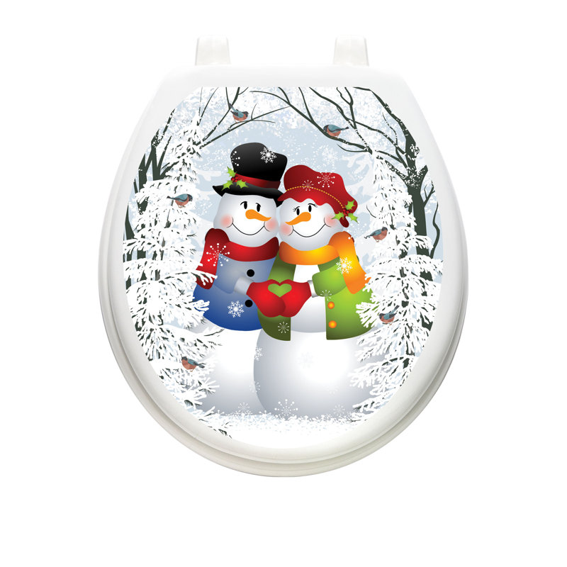 Toilet Tattoos Berry Snowman Vinyl Removable Hygienic Lid Decoration Christmas