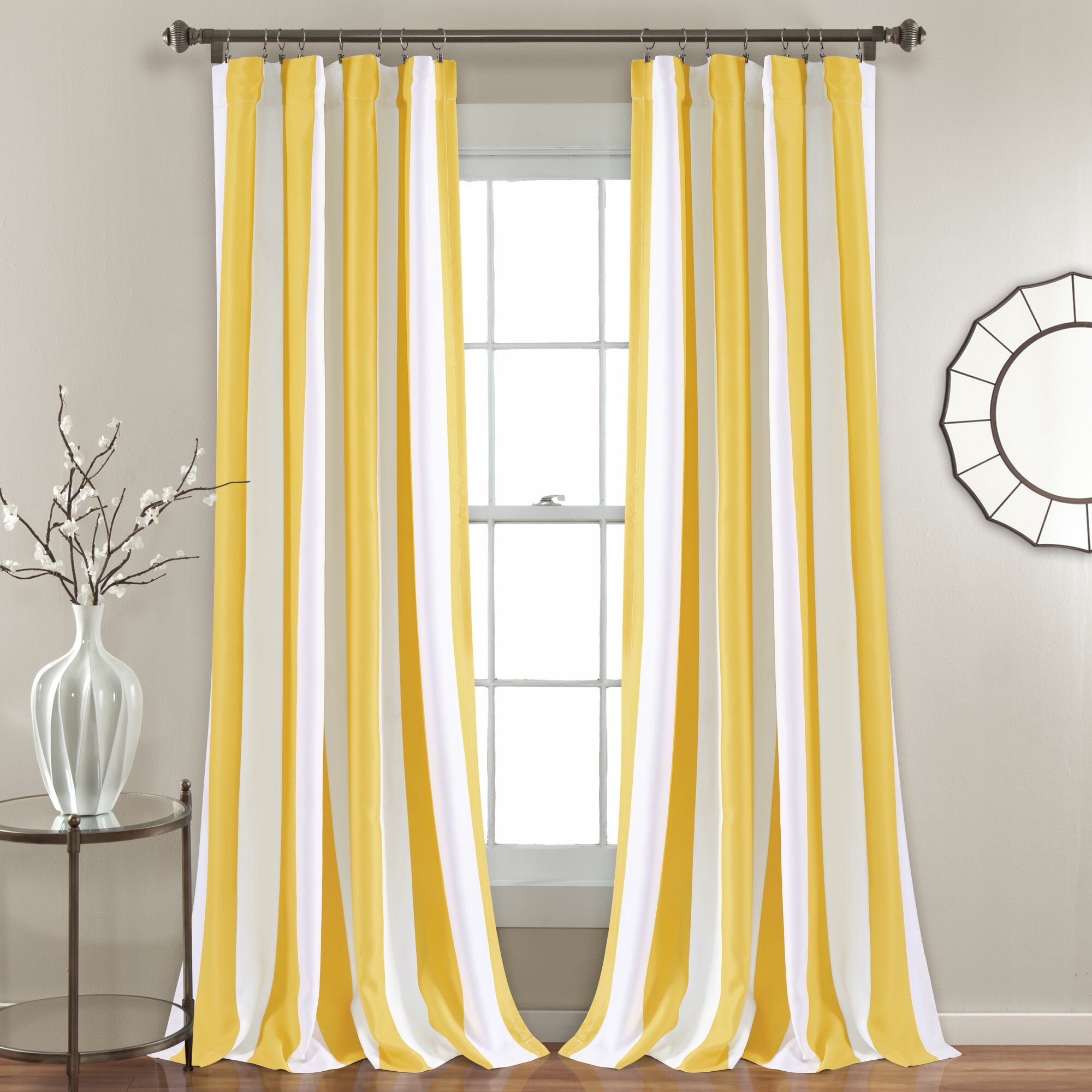 Striped Yellow Gold Curtains Drapes Youll Love In 2021 Wayfair