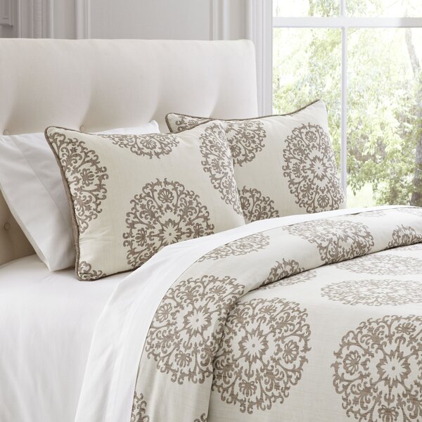 Three Posts Gossman Brown Beige Reversible Duvet Cover Set