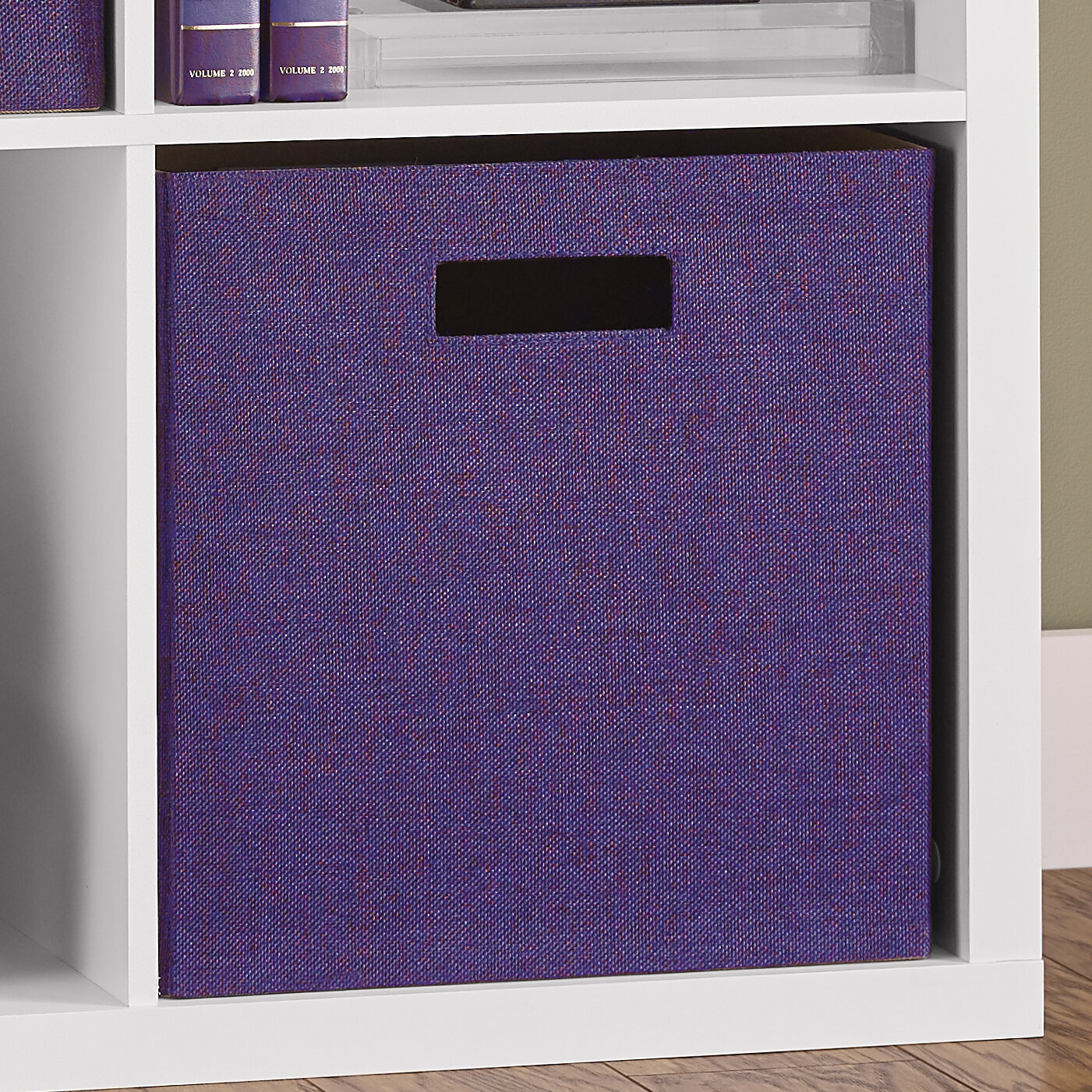 purple storage boxes