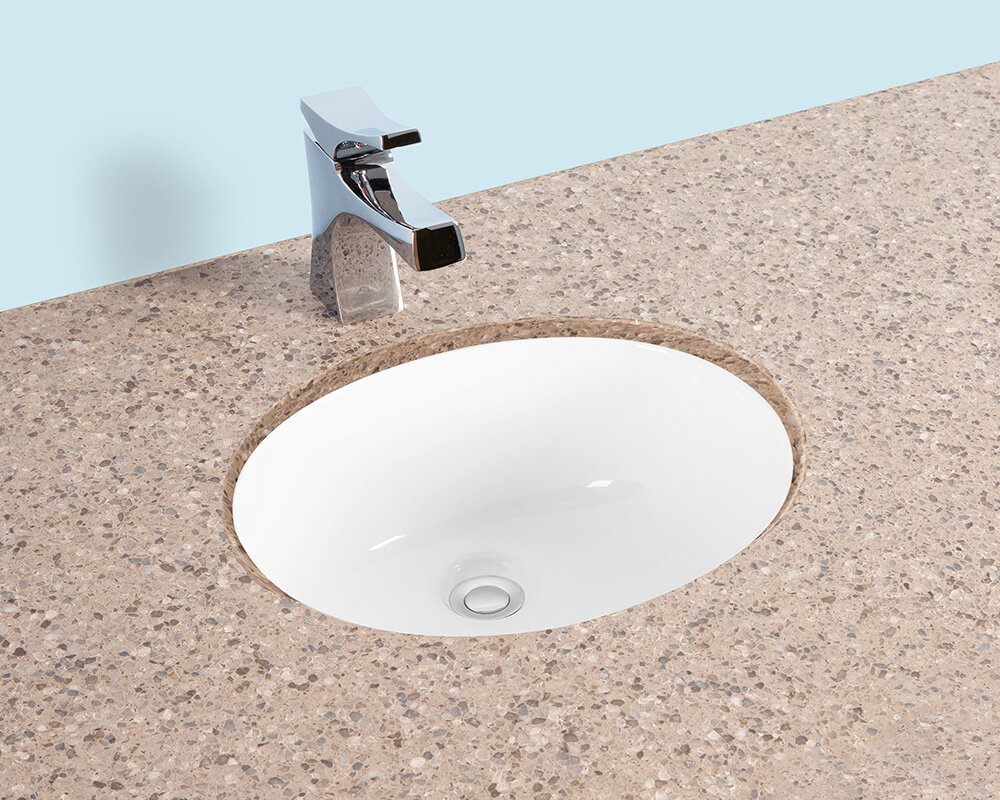 Ceramic Oval Undermount Bathroom Sink With Overflow