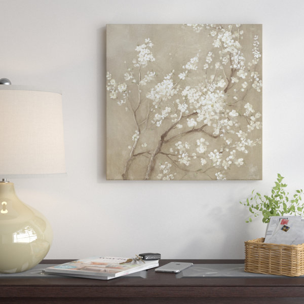 East Urban Home White Cherry Blossoms I Painting Print On Wrapped
