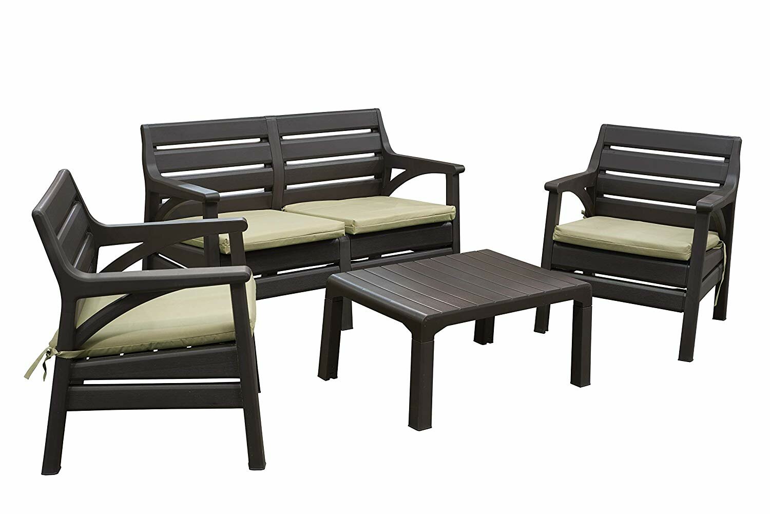 Highland Dunes Superio Premium Weather Resistant Patio Furniture Set Cushioned Loveseat With Matching Chairs Accent Outdoor Table 4 Colour Options To Match Your Decor Yard Backyard Poolside Furniture Desert Grey