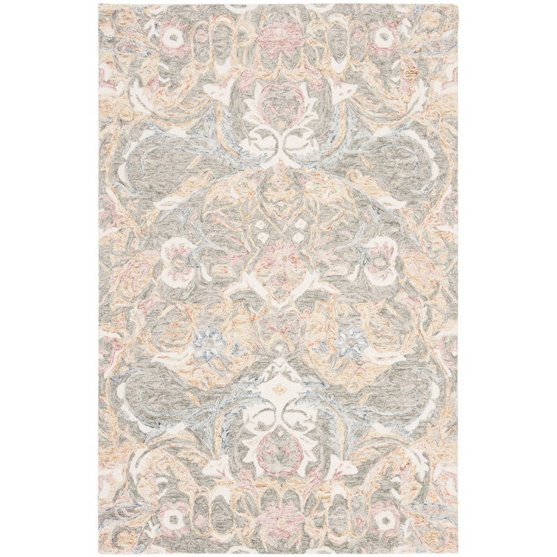 Ophelia Co Butters Floral Handmade Tufted Wool Ivory Sage Area Rug Reviews Wayfair